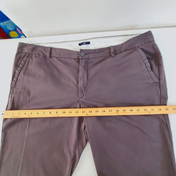 Gap Classic Khaki Pants Size 20 Long Gray Casual Wide Leg Trousers Tall Preppy - Picture 6 of 13